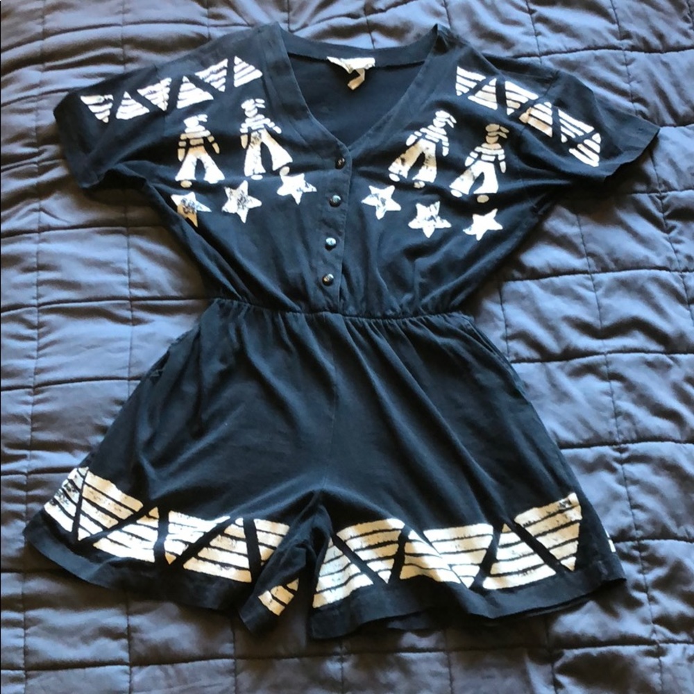 *Vintage* L.A. Express Stamped Romper w/Pockets